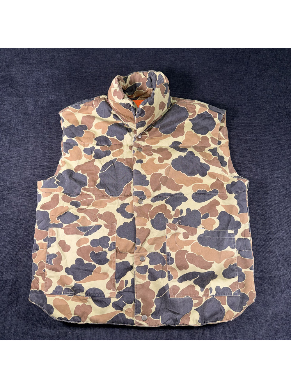 Vintage Sports Gear Camouflage Quilted Vest XL